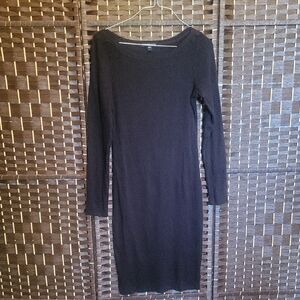 James Perse Classic Black Long Sleeve Dress